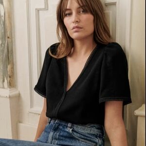 Sezane Valencia Blouse Noir. - Size 38